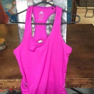 Pink Adidas Tank with in seam pocket with zipper